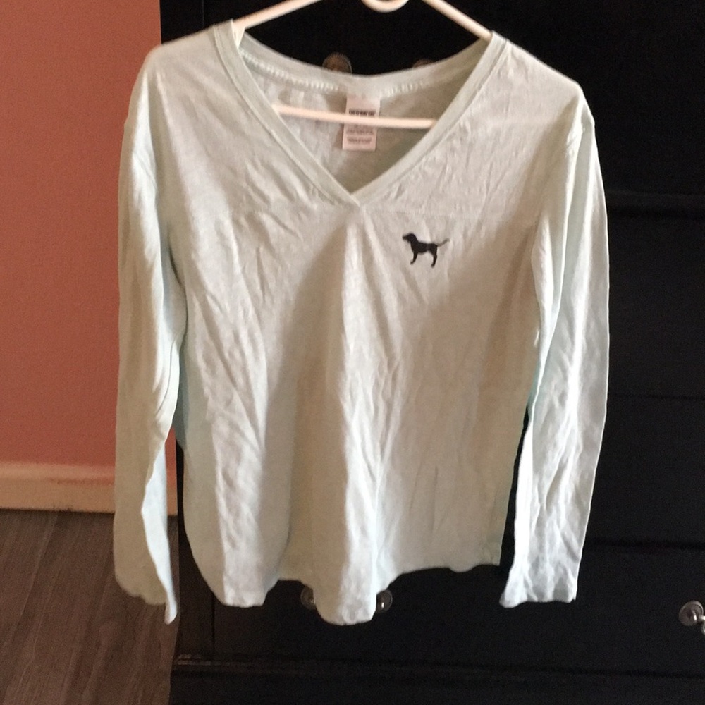 Long sleeve blue Victoria secret shirt